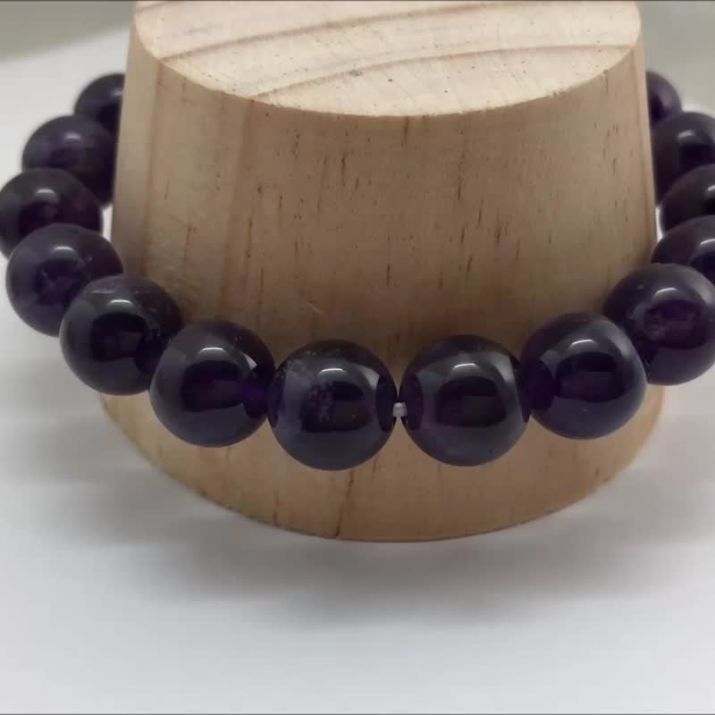 Custom Amethyst Lovers Stretch Bracelet Beads Precious Stones 6mm 10mm 1 Set - Bracelets - Gemstone Purple