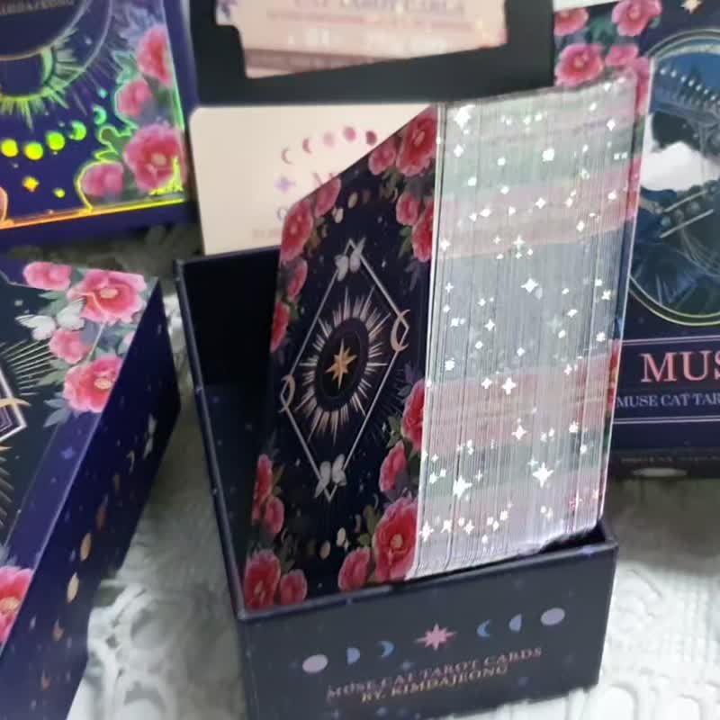 muse cat tarot cards pocket size (korea genuine) - บอร์ดเกม - กระดาษ สีดำ