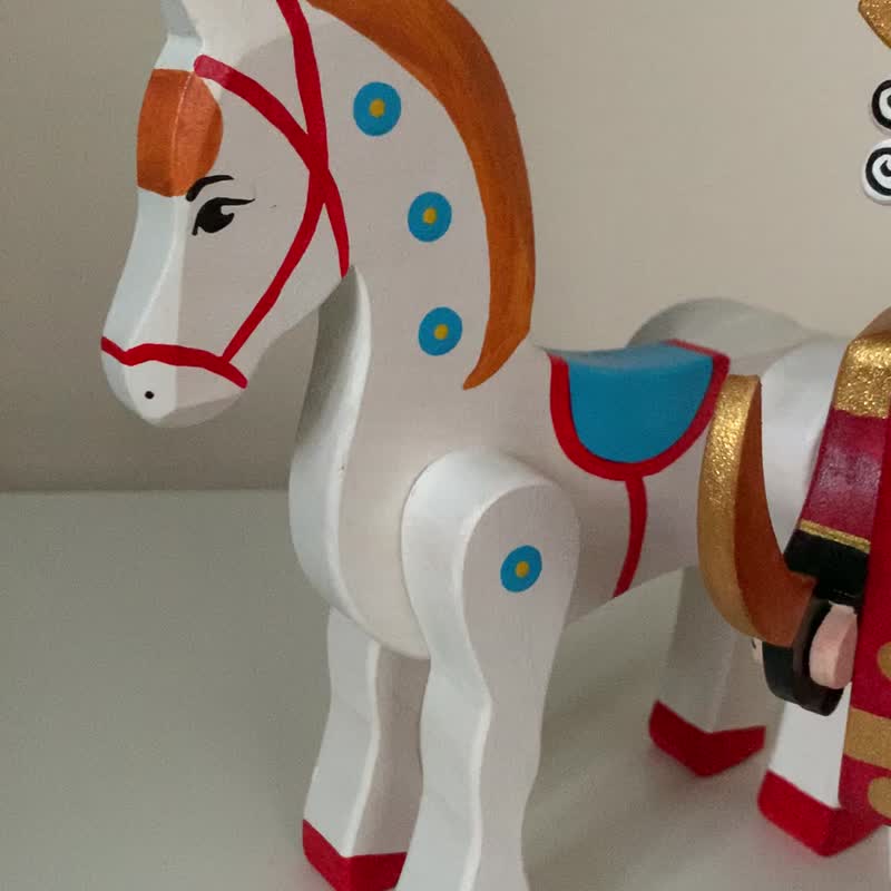 Wooden Nutcracker with Horse- the Best Christmas Gift, Toy&Decor - 嬰幼兒玩具/毛公仔 - 木頭 多色