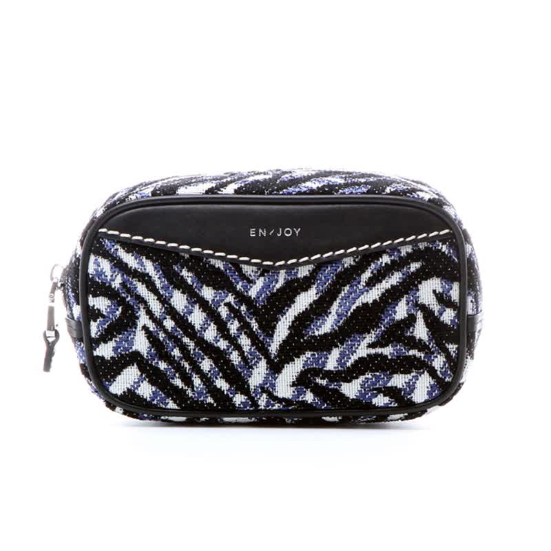Kandise Italian Leather Trim Jacquard Cosmetic Bag - Toiletry Bags & Pouches - Other Materials 