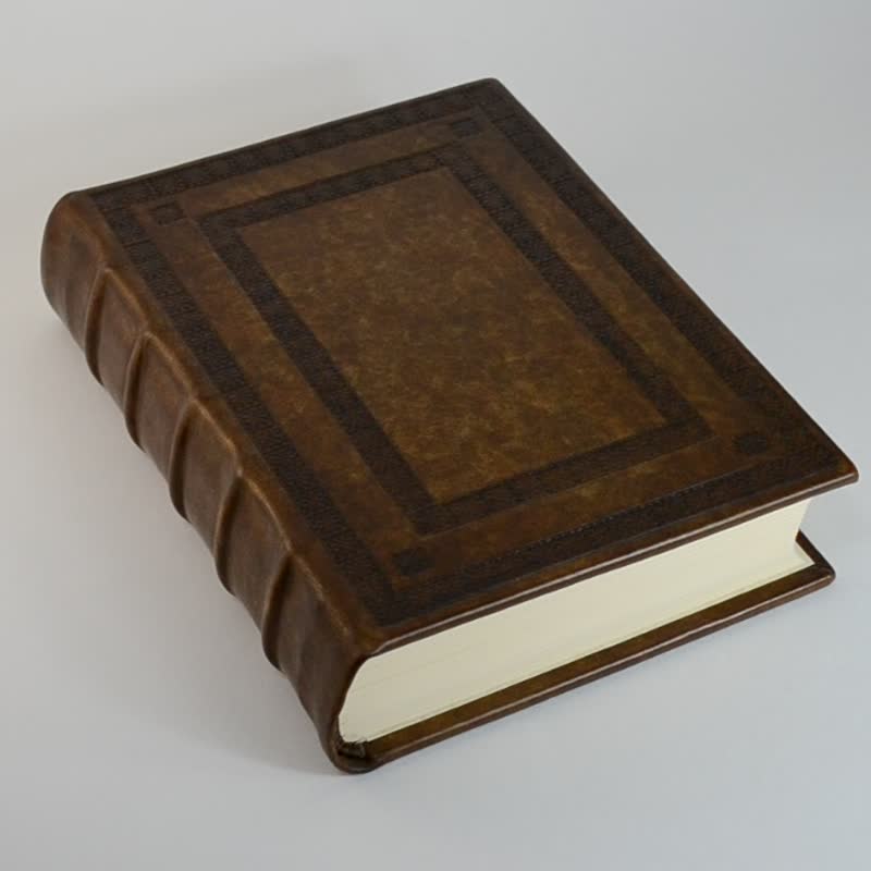 Medieval Styled Leather Journal, Antiqued Notebook - สมุดบันทึก/สมุดปฏิทิน - หนังแท้ สีนำ้ตาล