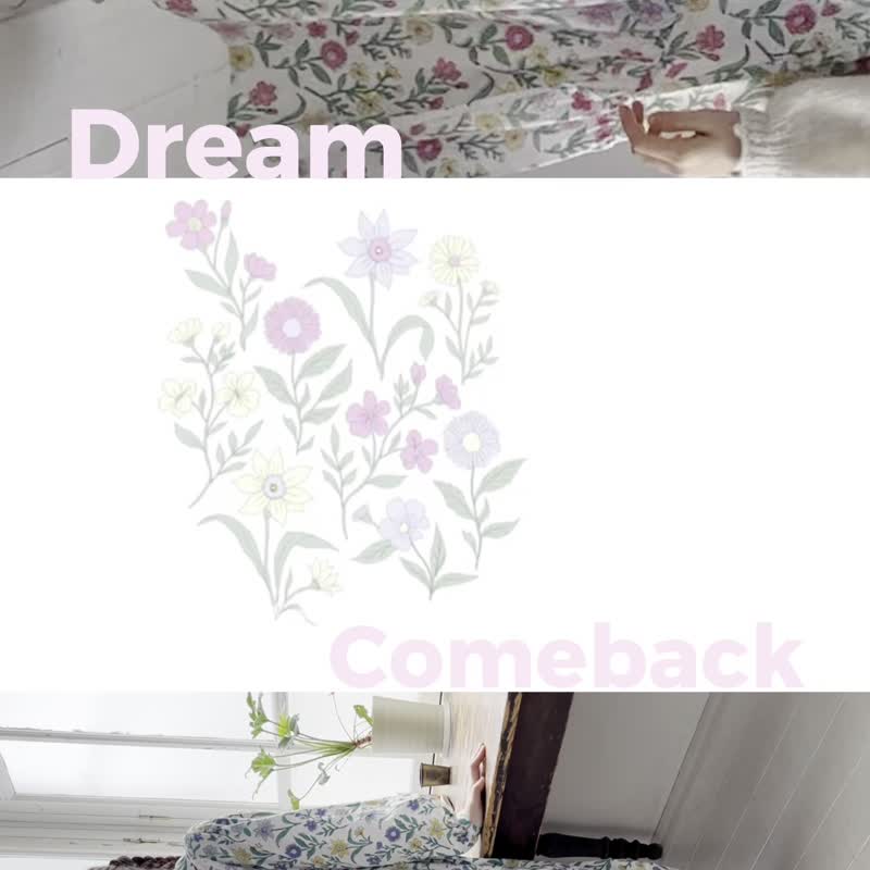 まるで夢を見ているようなテキスタイル、Dreamコットンカディワンピース blue - 洋裝/連身裙 - 棉.麻 藍色