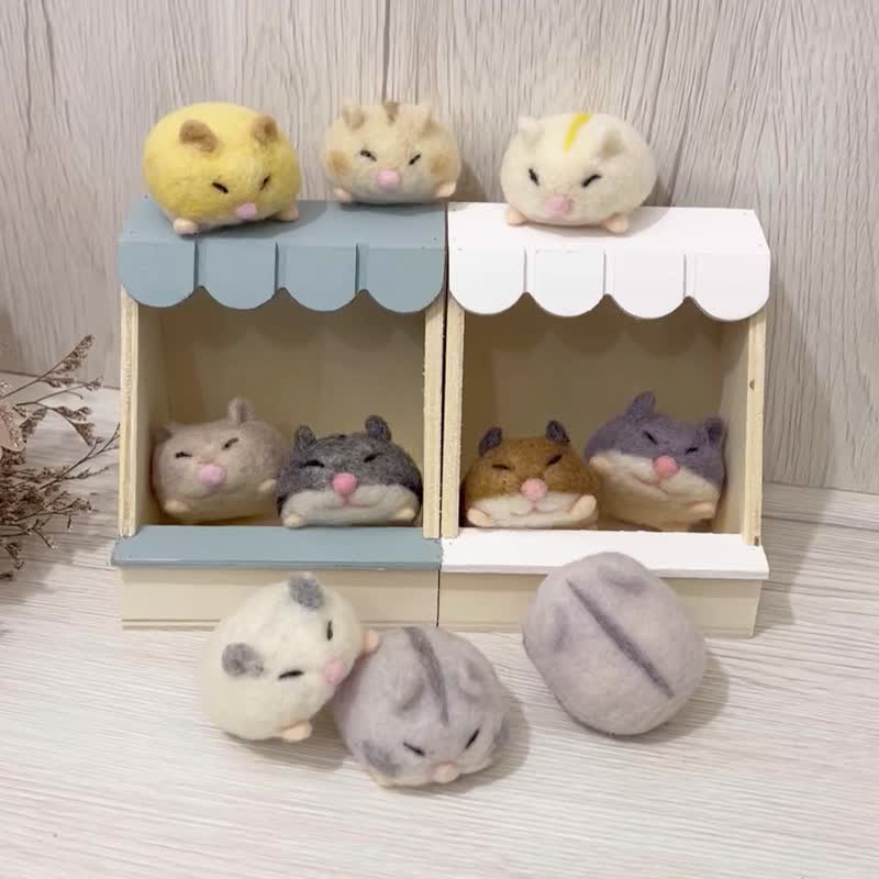 Hamster baby, various wool felt dolls, healing gifts, customized hamster pets - Stuffed Dolls & Figurines - Wool Multicolor