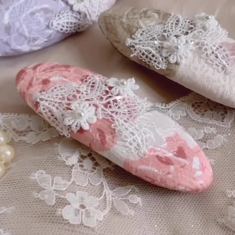 蕾絲布藝髮夾 彈簧夾 髮插 髮梳 壓夾 瀏海夾 邊夾 鴨嘴夾 髮叉 - 髮夾/髮圈 - 其他材質 多色
