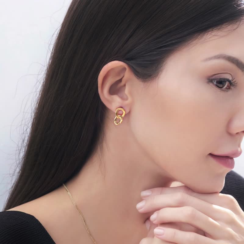 Turn Earring - Earrings & Clip-ons - Precious Metals Gold