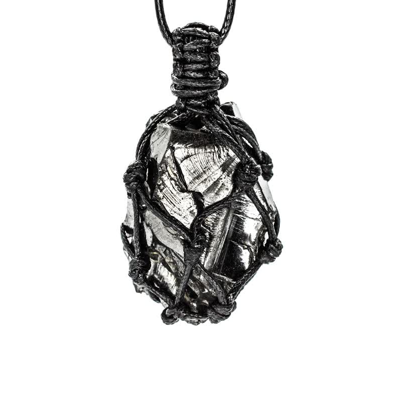 Noble Elite Shungite Pendant Crystals in Hand Braided - Necklaces - Stone Silver