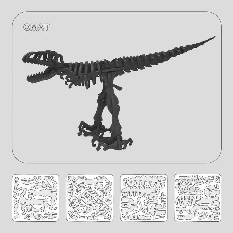 【QMAT】3D Puzzle-Big Tyrannosaurus - Items for Display - Other Materials Multicolor