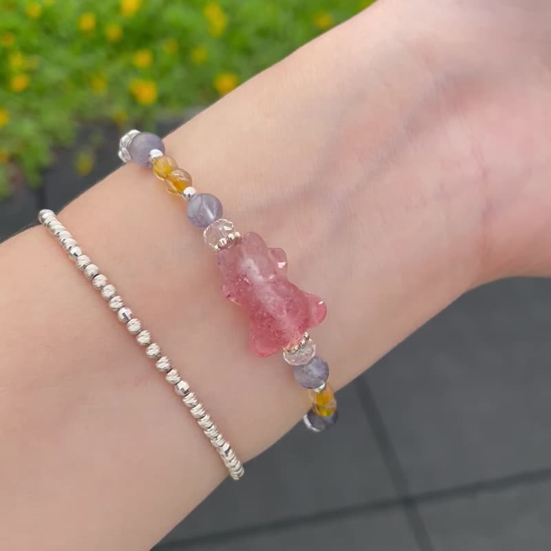 Strawberry Crystal-Gummy Bear Summer Bracelet - Bracelets - Crystal 