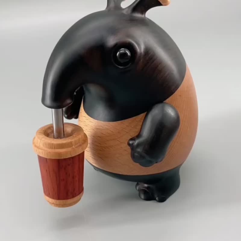 Wooden tapir/Handmade gift/Home decoration - Stuffed Dolls & Figurines - Wood 