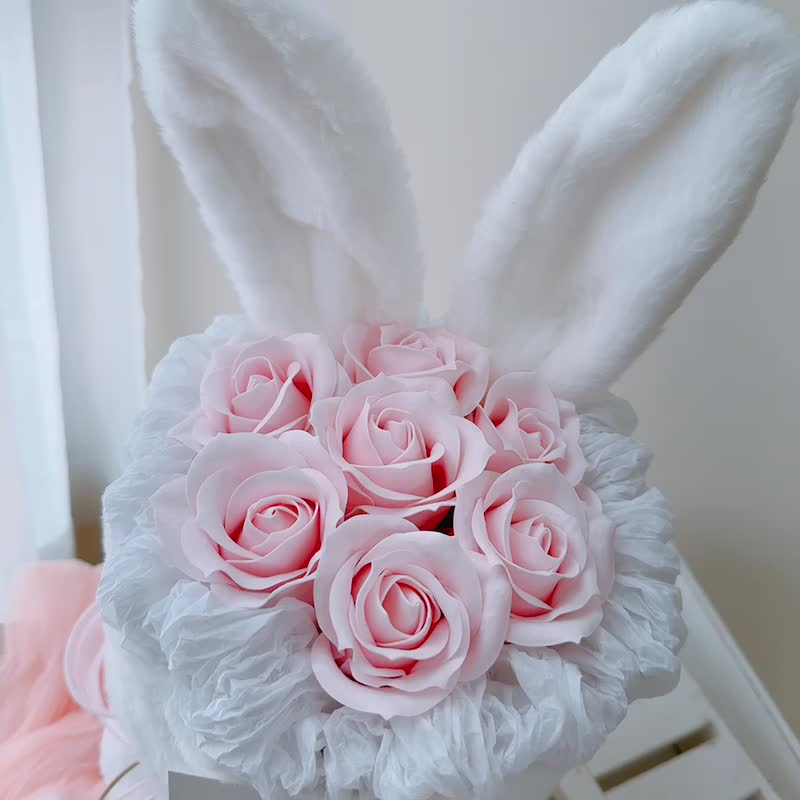 兔兔耳朵玫瑰花束 - 乾花/永生花 - 植物．花 
