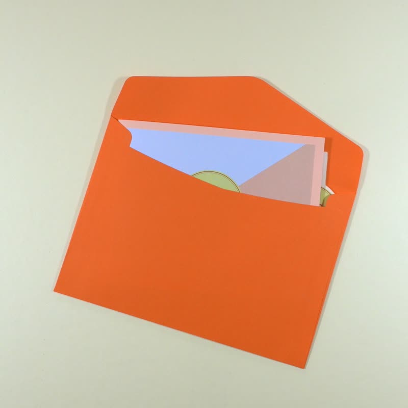 瀑布卡片材料組合包－橘藍色 (需自己動手做) - 卡片/明信片 - 紙 橘色