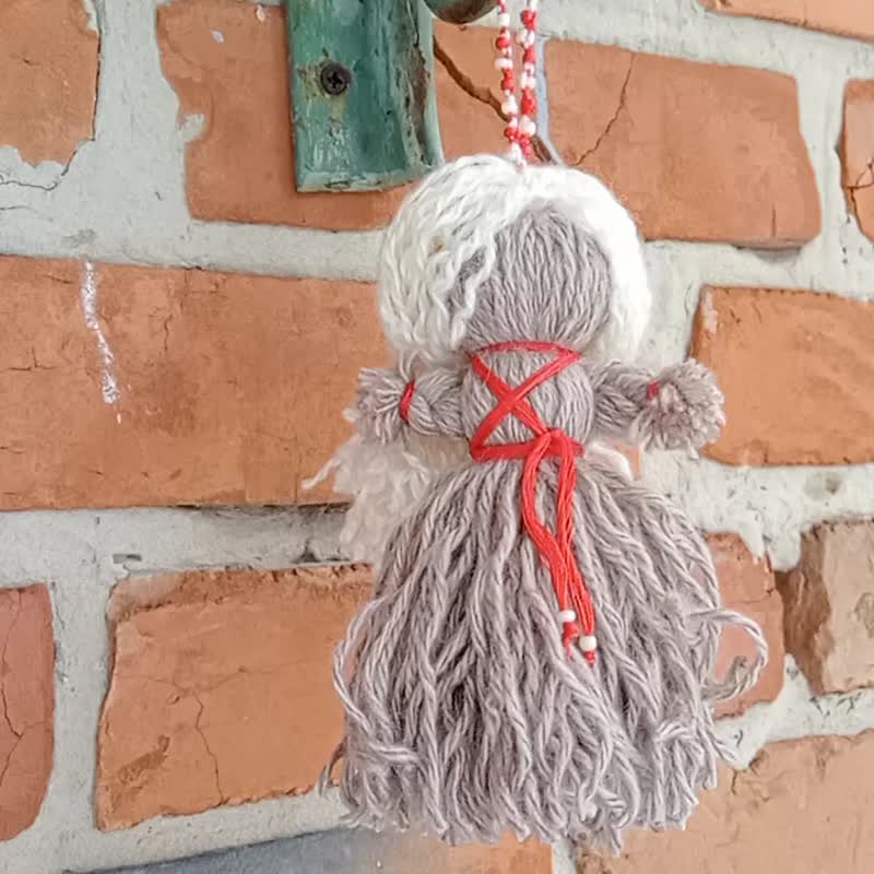 Motanka Ukrainian traditional ethnic handmade doll - ตุ๊กตา - ผ้าฝ้าย/ผ้าลินิน สีนำ้ตาล