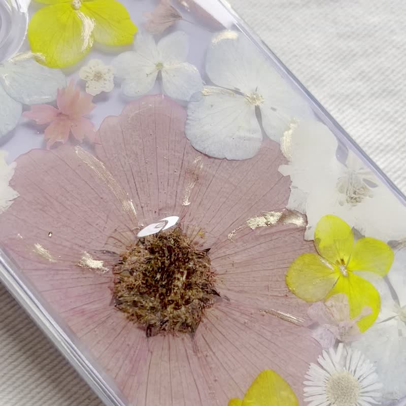Cosmos bipinnatus pressed flowers phonecase - Phone Cases - Plastic Pink
