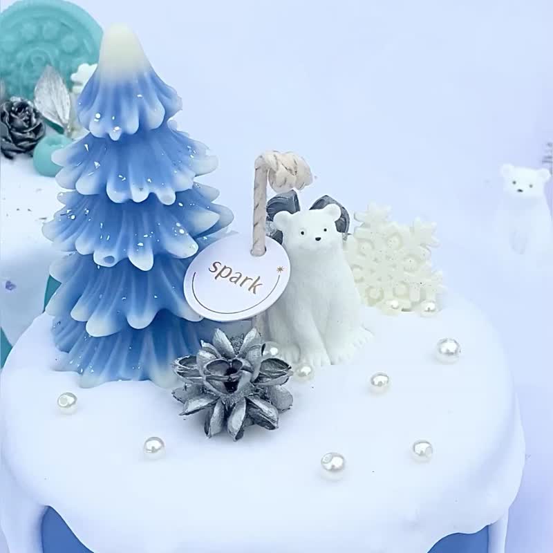 冬日仙境蛋糕蠟燭 | 手工香氛蠟燭 - 香薰蠟燭/燭台 - 蠟 藍色