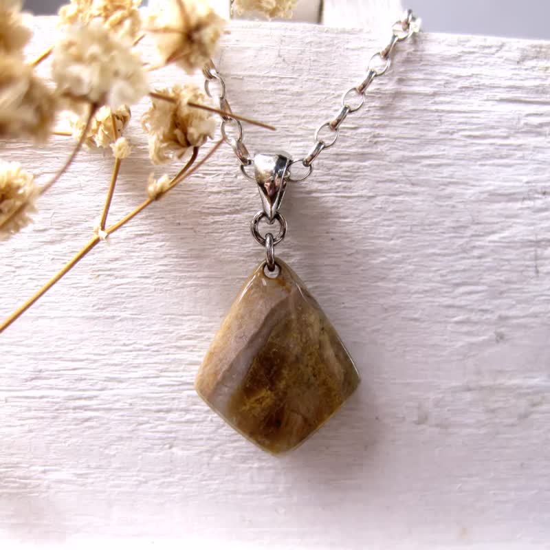 造型玉墜 臺灣秀姑玉/天然紋路美 雙面可配戴/ - 項鍊 - 玉石 粉紅色