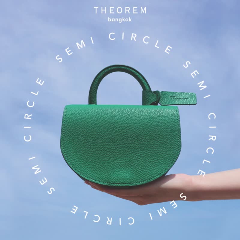 Semi Circle cross body bag 半圓形手提斜背包 - Handbags & Totes - Faux Leather Green