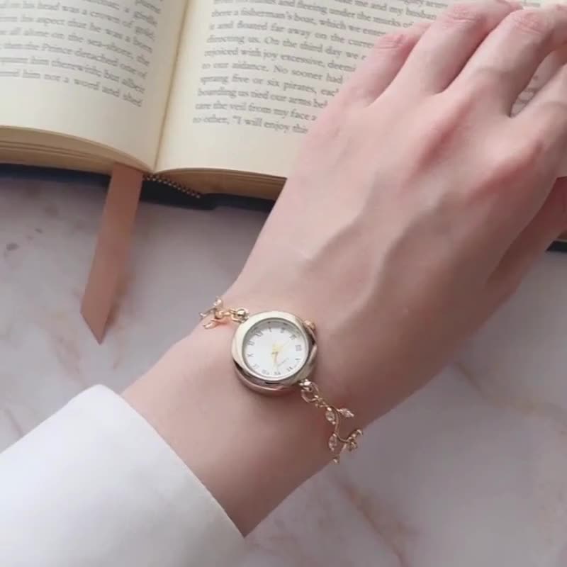 Ellen / Cubic zirconia bracelet watch LI182 - Women's Watches - Other Metals Gold