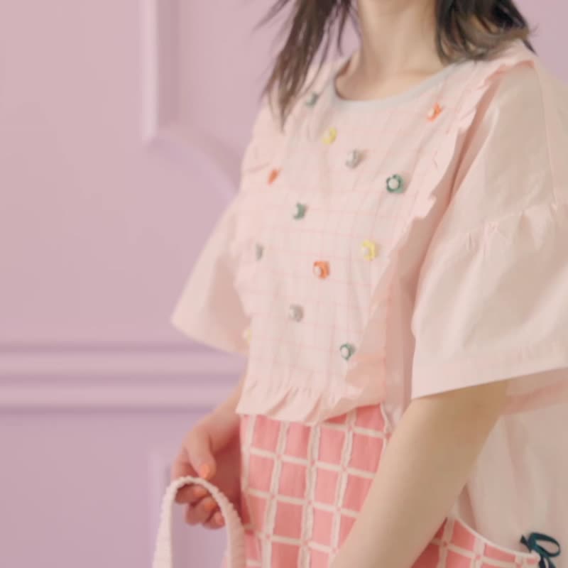 Flower Hill Dress - PINK - ワンピース - コットン・麻 ピンク