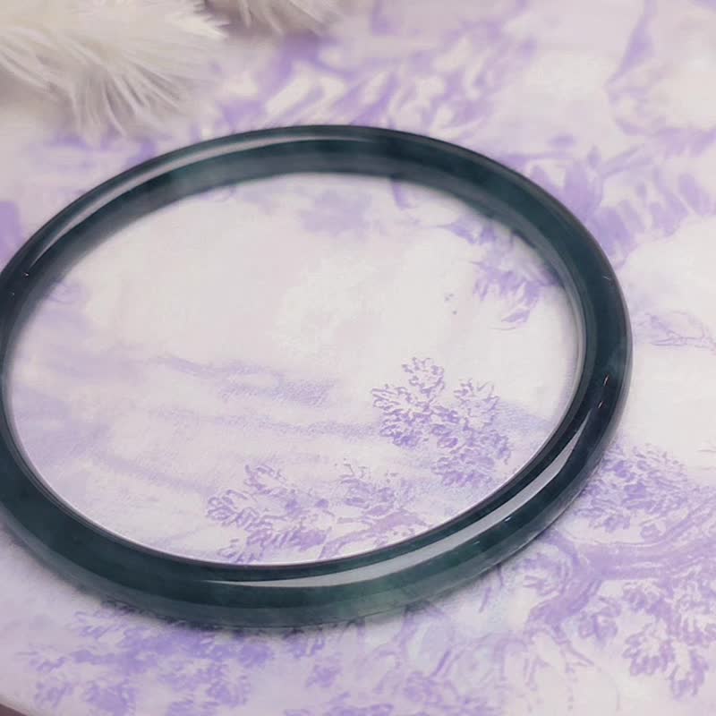 招財•時尚|意境冰膠海藍之謎|A貨翡翠完美叮噹手鐲#58.5#19.5 - 手鍊/手環 - 玉石