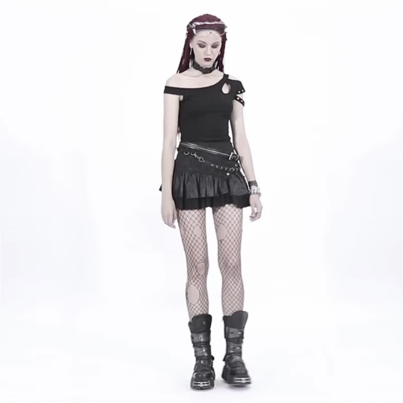 Steampunk Layered Puff Mini Skirt - Multicolor/Black Only - Skirts - Other Materials Black