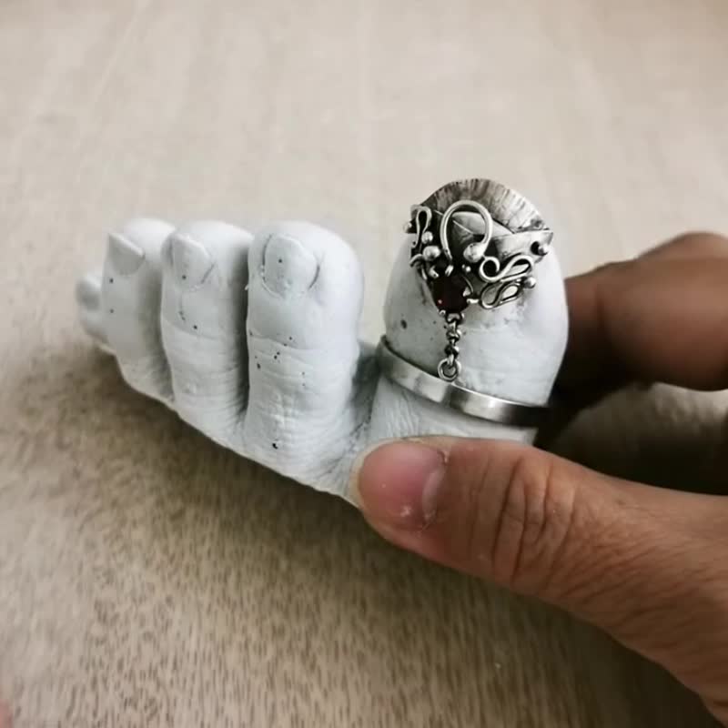 美甲凍甲戒~石榴之心 - 戒指 - 銀