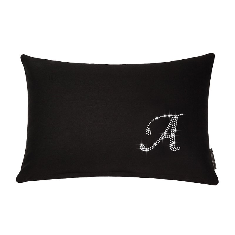 【GFSD】Rhinestone Boutique-Bright Letter Waist Pillow - Bedding - Cotton & Hemp Black