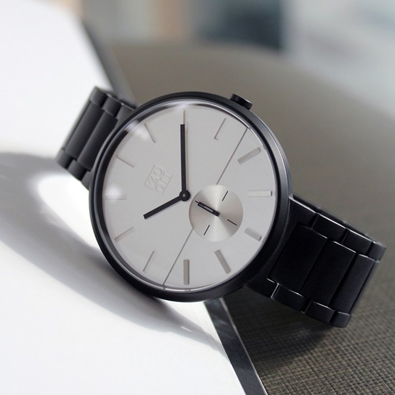 SKYLINE 3857 地平線概念不鏽鋼鍊帶手錶 - 白 - 男裝錶/中性錶 - 不鏽鋼 白色