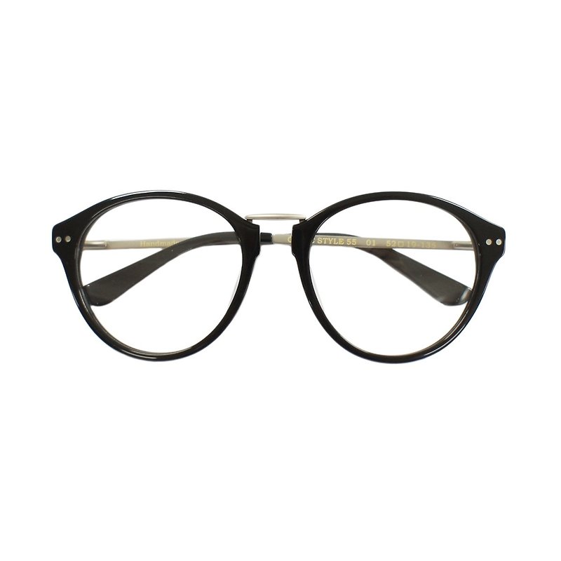 ハンドレトロ大きな枠のメガネフレームプレート - 眼鏡・フレーム - プラスチック ブラック