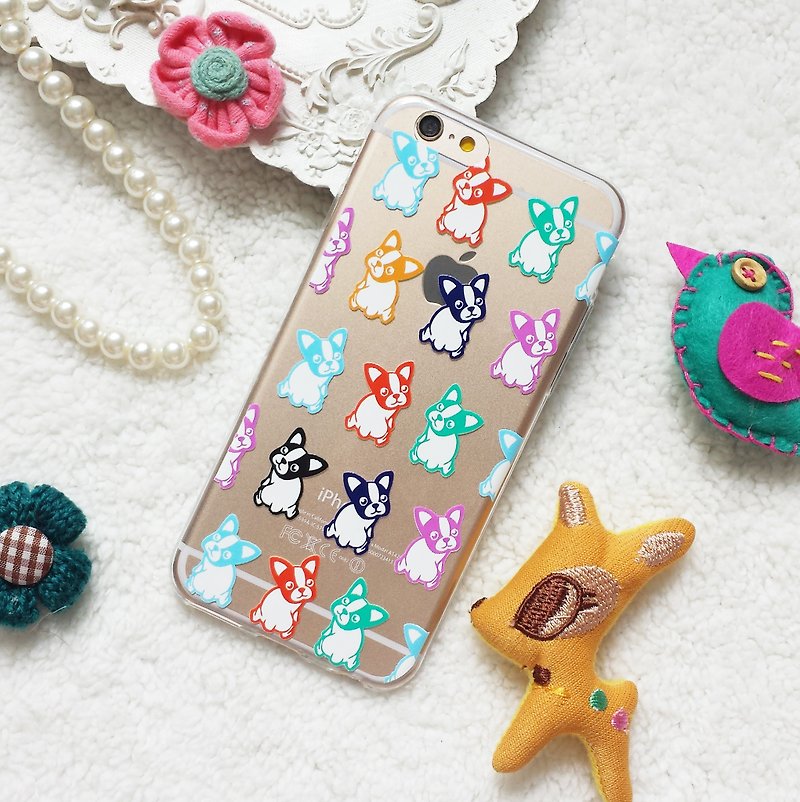 Boston Terri Puppy Clear TPU Phone Case iPhone X 8 8 plus 7 7+ Samsung Note 8 - เคส/ซองมือถือ - ซิลิคอน สีใส