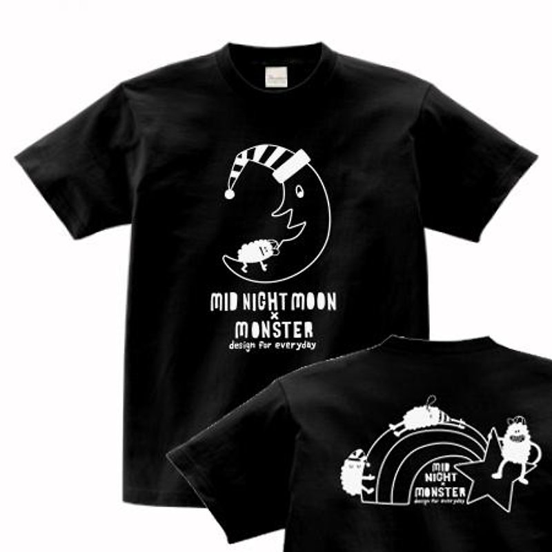 Midnight × monster 150.160. (Woman ML) S ~ XL T-shirt order product] - เสื้อฮู้ด - ผ้าฝ้าย/ผ้าลินิน สีดำ