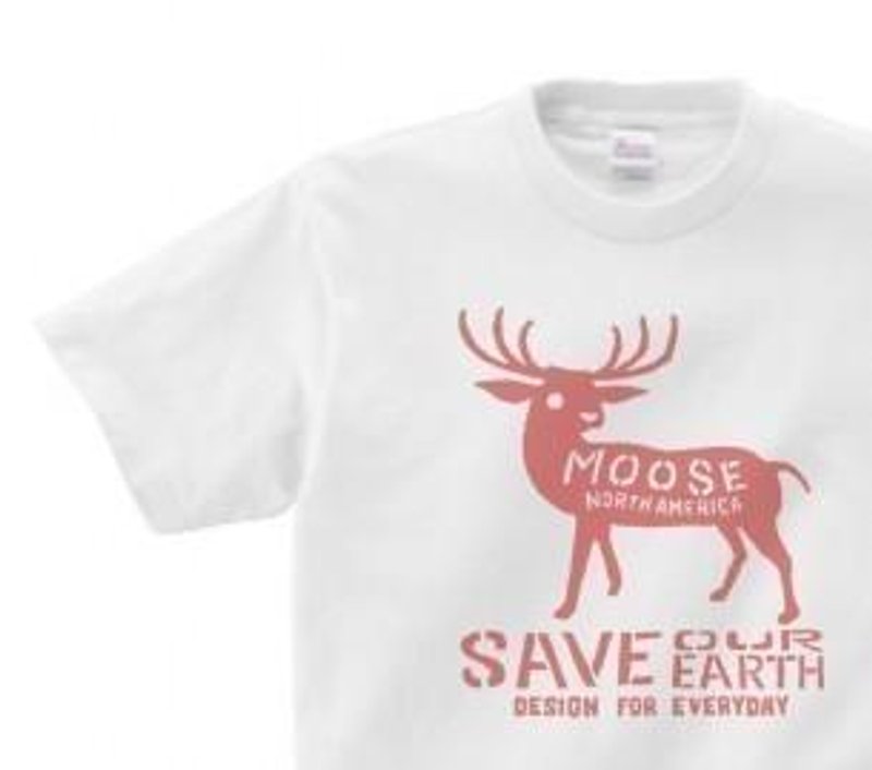 moose　WM-WL•S-XL　Tシャツ【受注生産品】 - 帽T/大學T - 棉．麻 白色