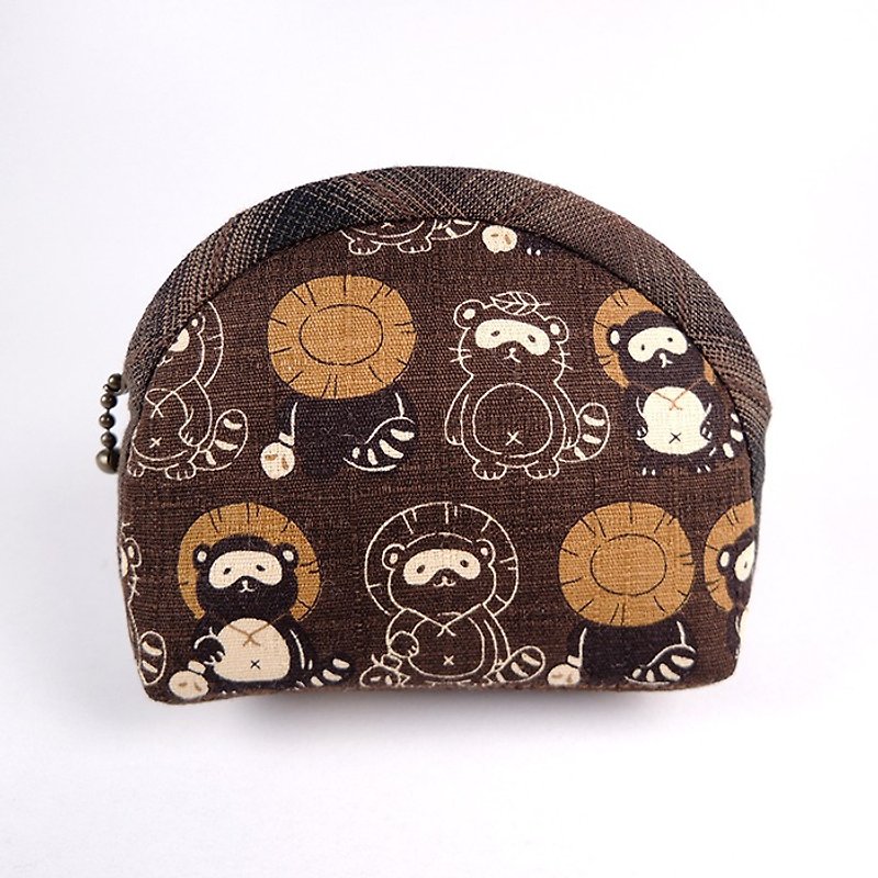 日系 零錢包 小巧包 -浣熊(咖) - 散紙包 - 其他材質 咖啡色