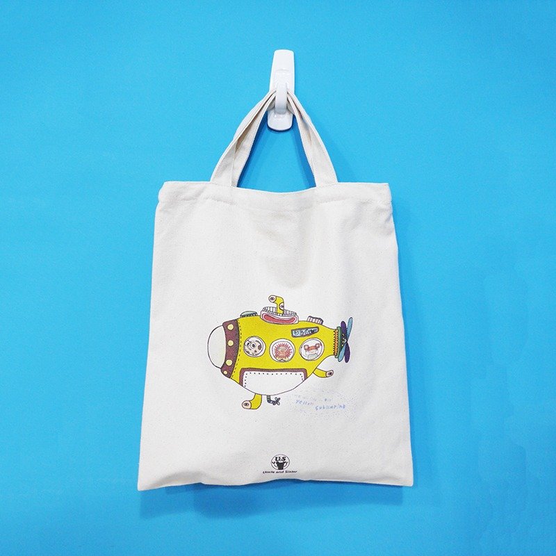 Canvas bag [ yellow submarine ] - กระเป๋าแมสเซนเจอร์ - วัสดุอื่นๆ สีเหลือง