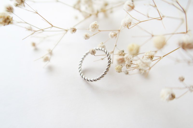 925 Silver Honey Twisted Ring - แหวนคู่ - เงินแท้ ขาว