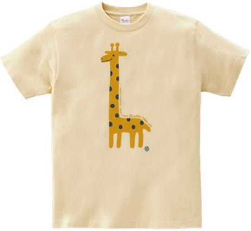giraffe ☆ Kirin 150.160 (WomanM.L) T-shirt order product] - เสื้อยืดผู้หญิง - ผ้าฝ้าย/ผ้าลินิน สีกากี