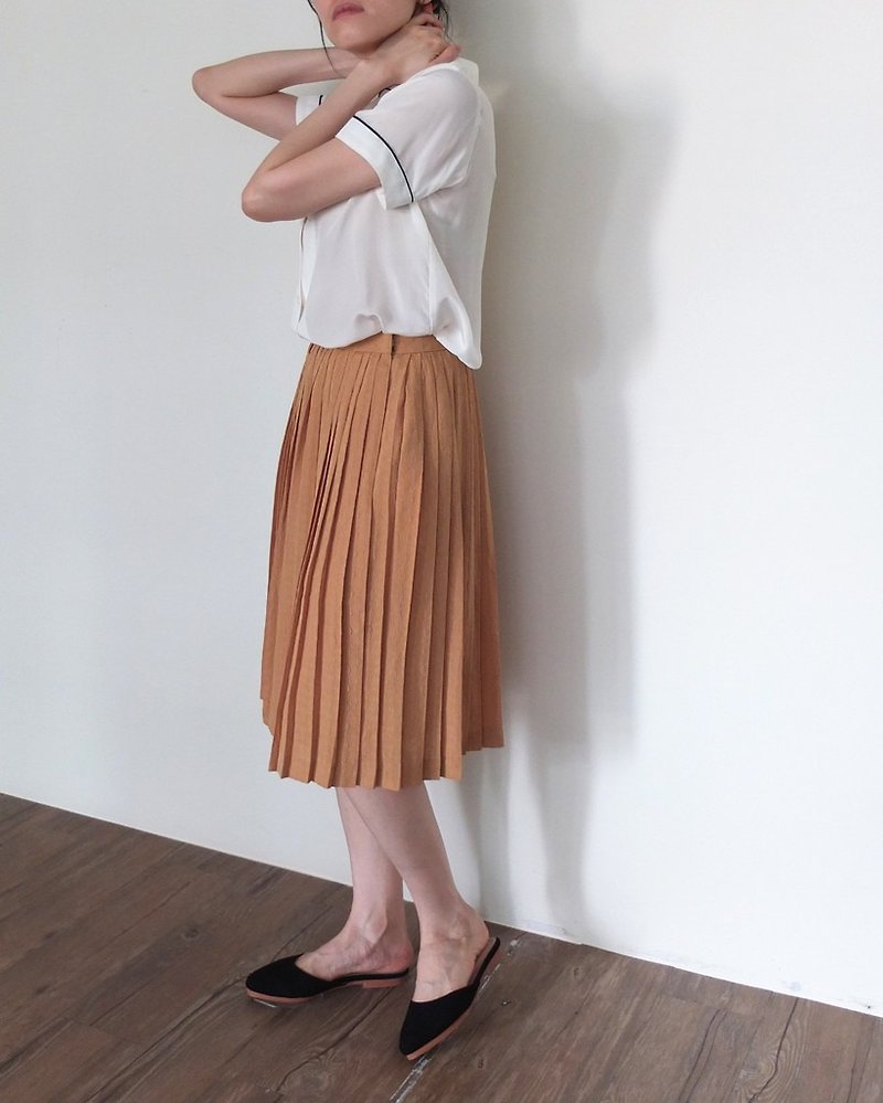 Japan vintage merchandise khaki skirt below the knee geometry - Skirts - Paper 