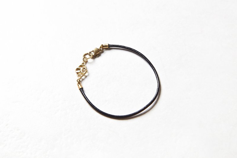 JUelry logo leather bracelet - JUelry logo 皮革手環(黑) - 手鍊/手環 - 真皮 黑色
