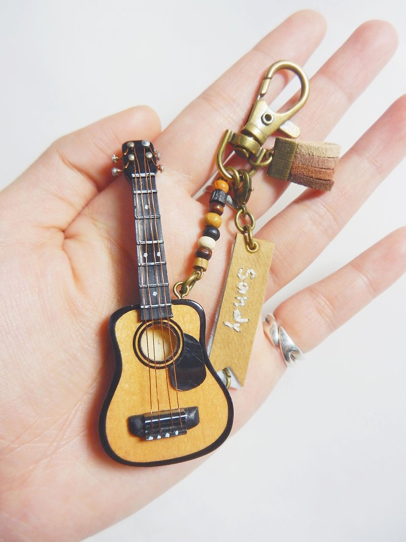 god leading hand made - Music an 8cm mini folk guitar model Charm Decoration (dual) + musical box jewelry box painted texture Sold cartons Gifts birthday gift Valentine's Day gift Christmas gifts music people must have special New Year wishes gifts (pl - Charms - Paper 