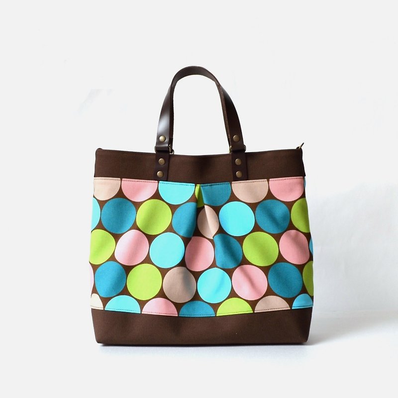 POP style-brown handbag, shoulder bag, crossbody bag, handmade, canvas - Handbags & Totes - Cotton & Hemp Brown