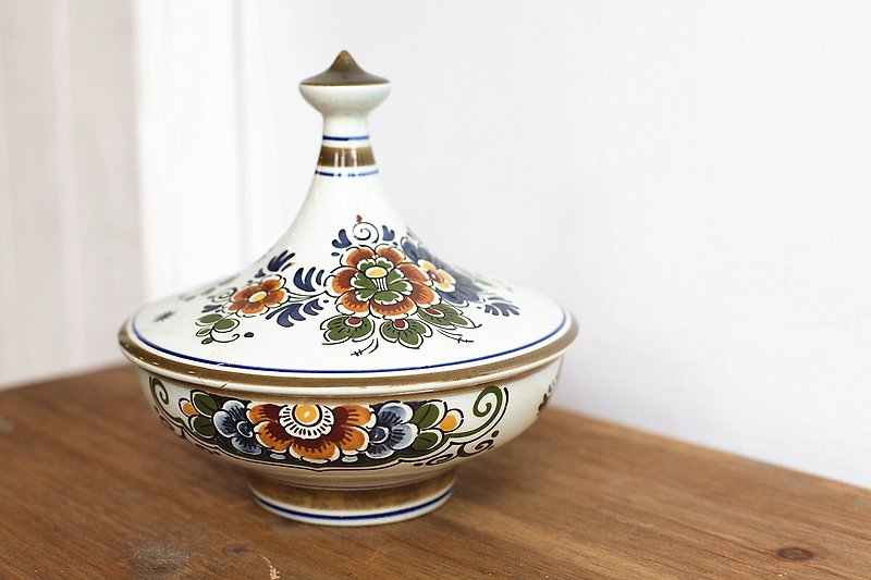 [Good day] fetish hand-painted pottery Netherlands VINTAGE Deerfute - Storage - Other Materials Multicolor