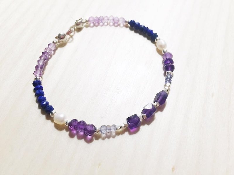 MH sterling silver custom natural stone series _ Girl magician - Bracelets - Gemstone Purple