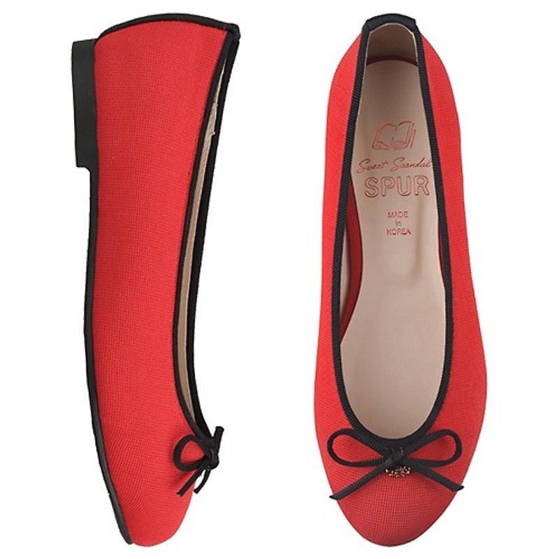 【Korean Style】SPUR Modernistic flats FS7062 RED - รองเท้าวิ่งผู้หญิง - วัสดุอื่นๆ สีแดง