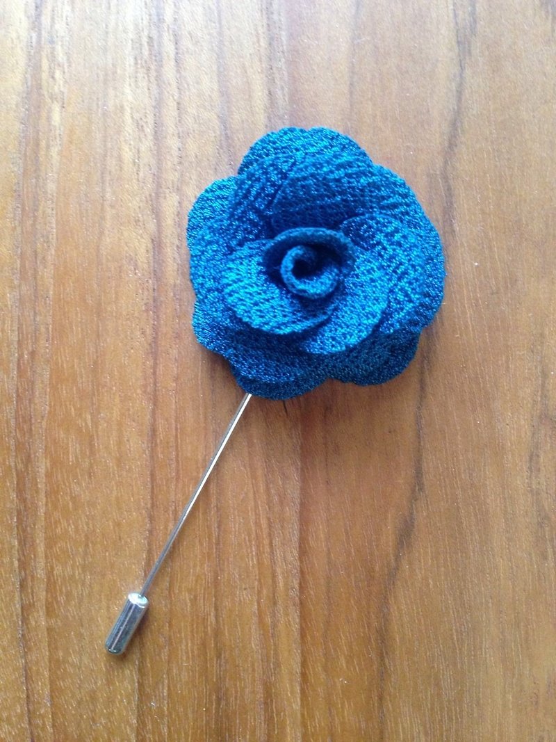 Blue Flower Lapel Pin - Brooches - Other Materials Blue