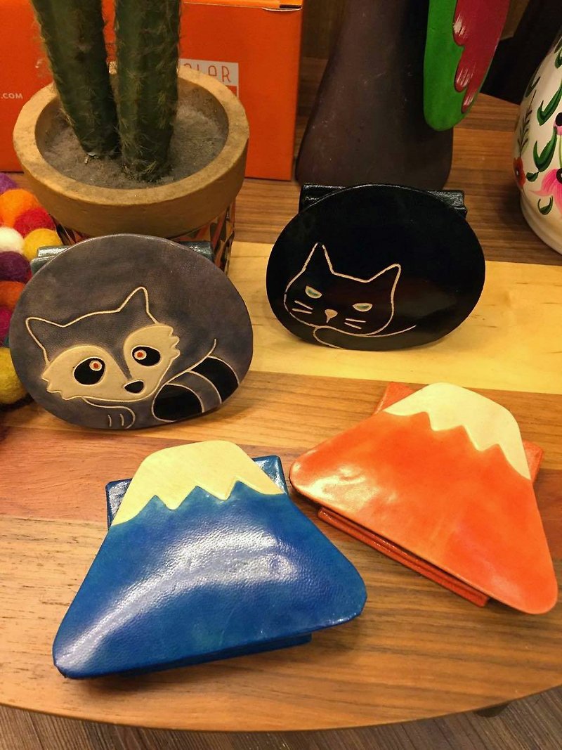 ☼ Cute Animals / Fuji Art snap purse ☼ (coral - Mount Fuji) - กระเป๋าใส่เหรียญ - วัสดุอื่นๆ หลากหลายสี