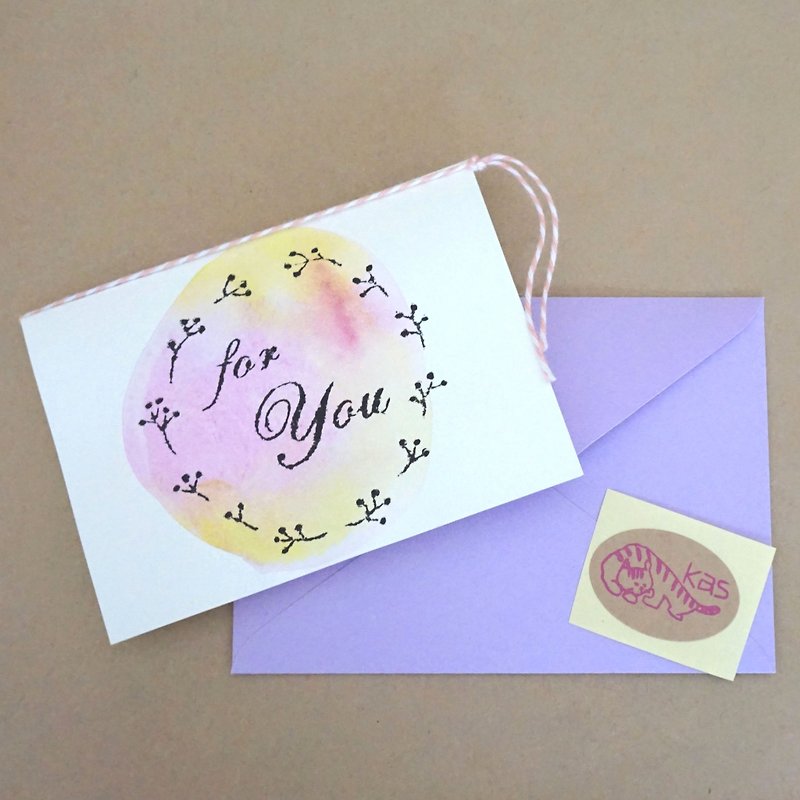 Mimeograph print greeting card "For You" (texture) - การ์ด/โปสการ์ด - กระดาษ หลากหลายสี