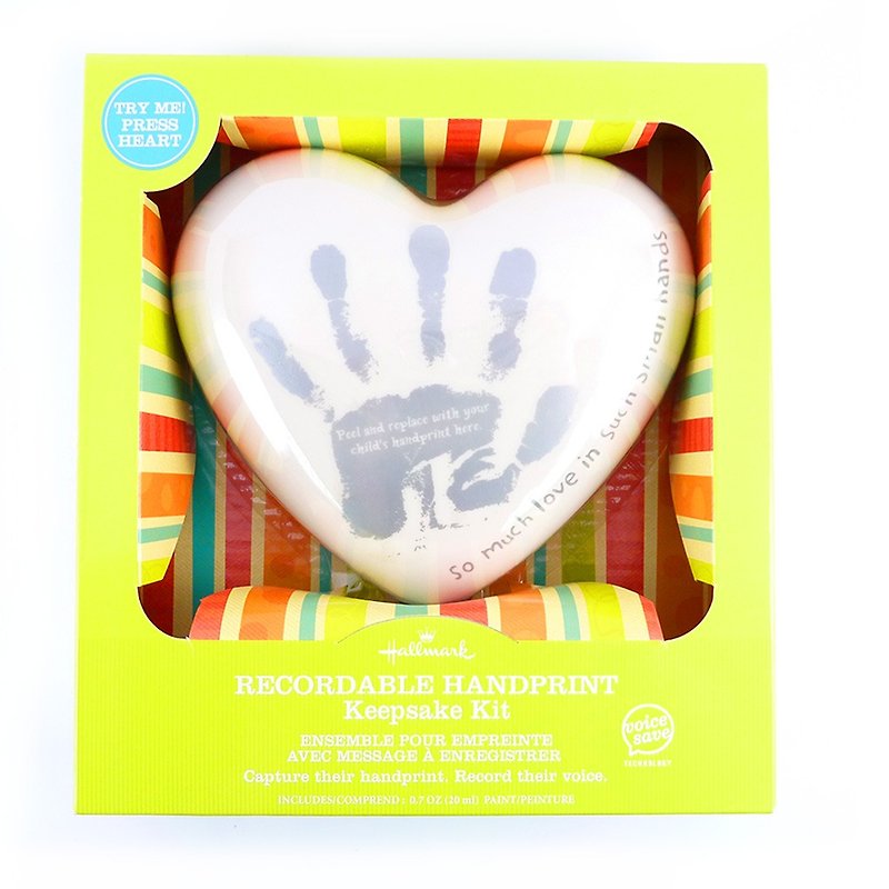 Handprint decorated recordable recording (with sound) - Items for Display - Plastic White