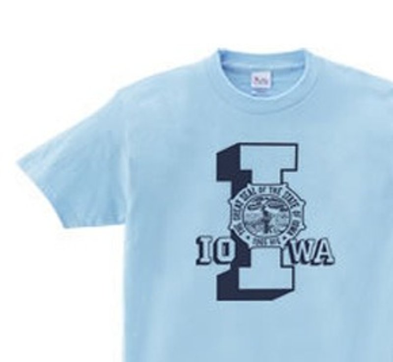 Iowa Old school style College I & mark WS ~ WM • S ~ XL T-shirt order product] Iowa Old school style College I & mark WS ~ WM • S ~ XL T-shirt order product] - Unisex Hoodies & T-Shirts - Cotton & Hemp Blue