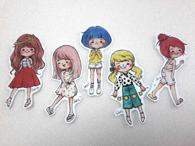 Girls stickers AN group (all 14 groups) - Stickers - Paper White