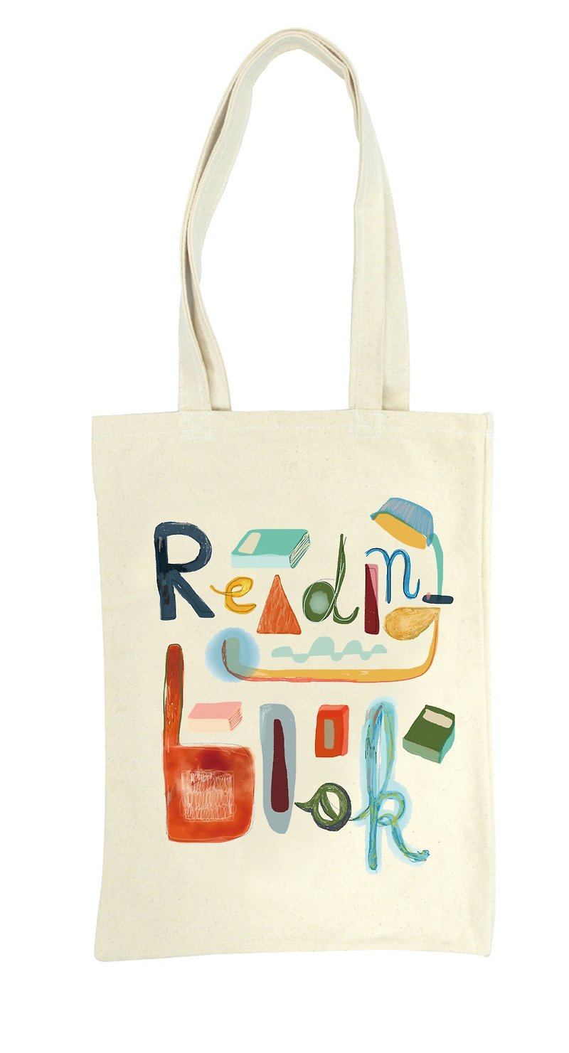reading book tote bags 閱讀習慣 雙面托特包 - 側背包/斜背包 - 其他材質 