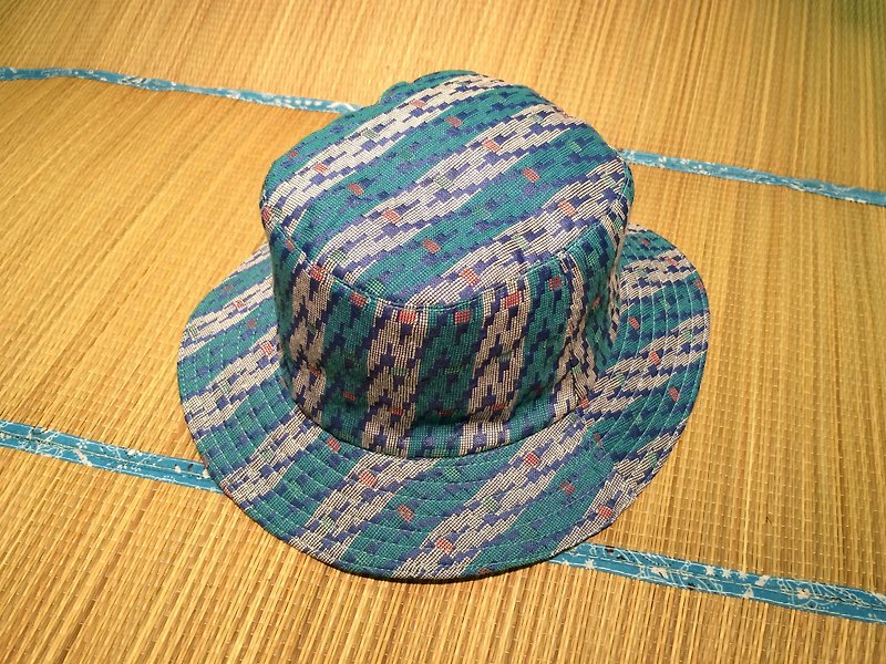EARTH.er  │● Nepali Traditional Dhaka Hiking Bonnie Hat │ #08 - Hats & Caps - Other Materials Blue